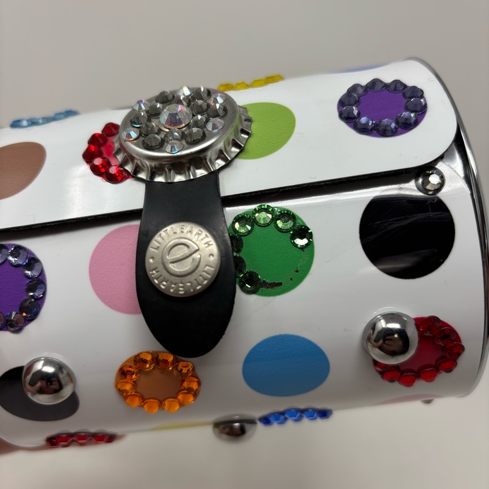 Little Earth Metal Embellished Crystals Handbag Clutch Purse - Picture 6 of 12